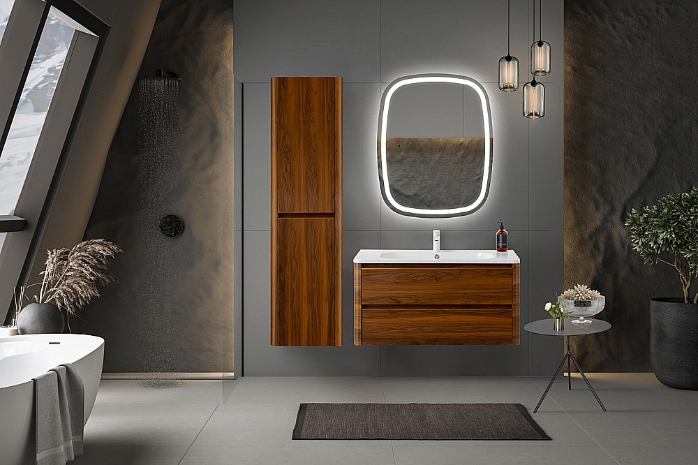 Тумба с раковиной Cezares RELAX 80 дуб карамельный для ванной в интернет-магазине Sanbest