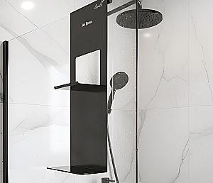 Полка для душевых ограждений Ceruttispa ALLESA 11486 черная матовая купить в интернет-магазине сантехники Sanbest