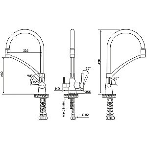 Смеситель для кухни Paulmark Siegen Si213111-LG светлое золото купить в интернет-магазине сантехники Sanbest