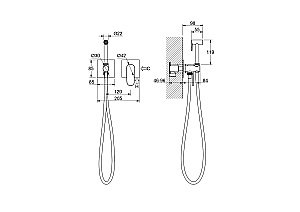 Гигиенический душ Aquatek Оберон AQ1220CR хром купить в интернет-магазине сантехники Sanbest