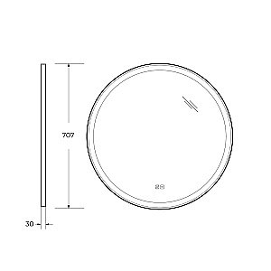 Зеркало с LED подстветкой Cezares CADRO CZR-SPC-LED-TCH-WARM 70x70 черный в ванную от интернет-магазине сантехники Sanbest