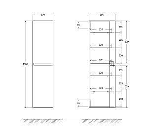 Пенал Cezares Vague 30 54837 Rovere tabacco для ванной в интернет-магазине сантехники Sanbest