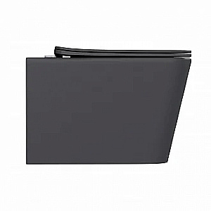 Унитаз подвесной BAS KVADRO DARK GREY безободковый, с крышкой микролифт, темно-серый купить в интернет-магазине Sanbest