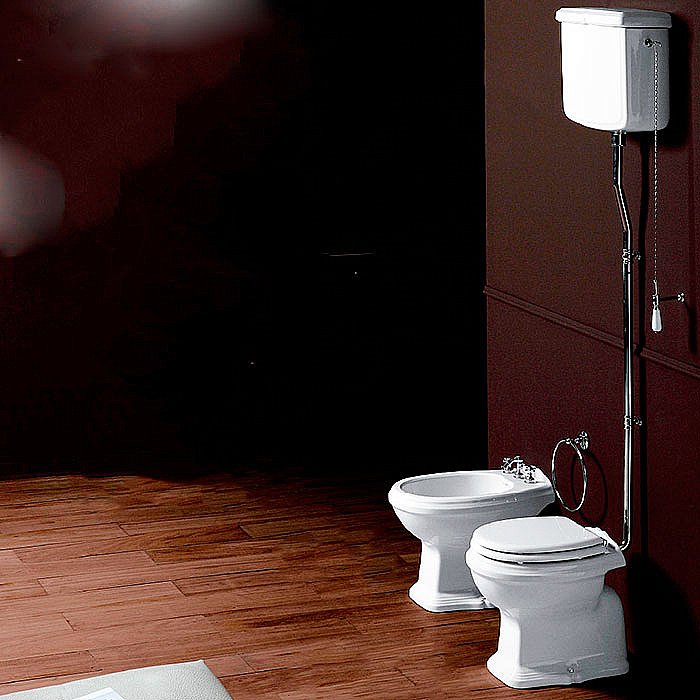 Унитаз с высоким бачком Simas Arcade AR801 белый/хром купить в интернет-магазине Sanbest