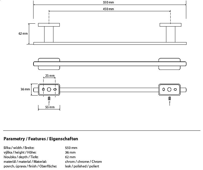 Полотенцедержатель Bemeta Niki 153104042 купить в интернет-магазине сантехники Sanbest