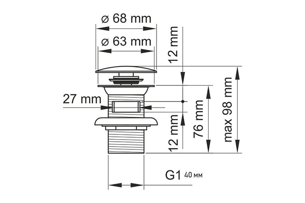 Донный клапан CREAVIT SF031 купить в интернет-магазине сантехники Sanbest