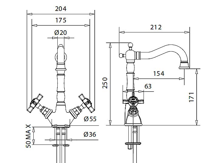 Смеситель для раковины Migliore Princeton ML.PRN-834 золото купить в интернет-магазине сантехники Sanbest