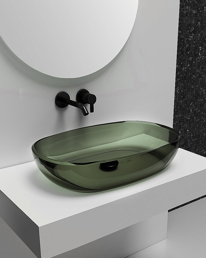 Раковина Abber Kristall AT2805Vesuvian оливковая купить в интернет-магазине Sanbest