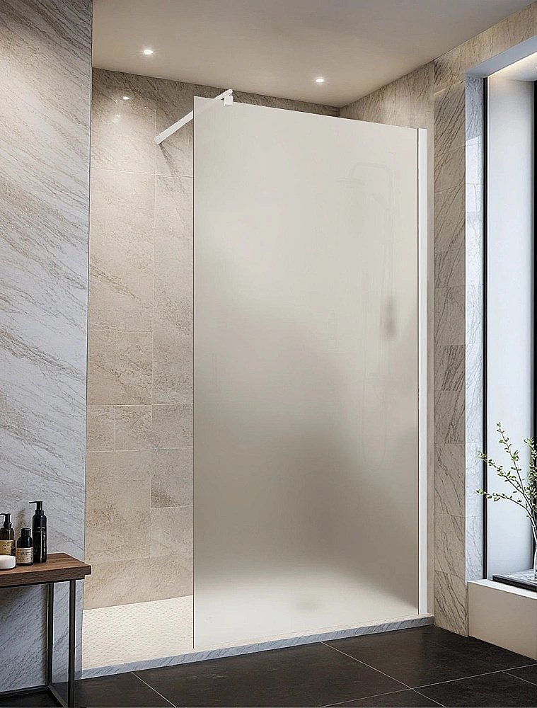 Душевое ограждение Parly 10687 100 матовое/профиль белый купить в интернет-магазине Sanbest