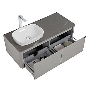 Тумба с раковиной Black&White Universe U915.1200 серая для ванной в интернет-магазине Sanbest