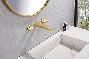 Смеситель для раковины Abber DAHEIM AF82122G матовое золото купить в интернет-магазине сантехники Sanbest