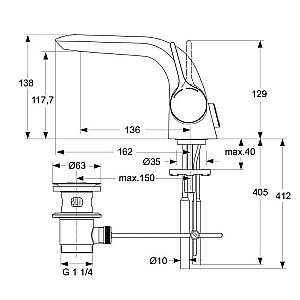 Смеситель для раковины Ideal Standard Melange A4260AA купить в интернет-магазине сантехники Sanbest