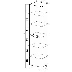Пенал Mixline Сура 539807 35 белый/графит для ванной в интернет-магазине сантехники Sanbest