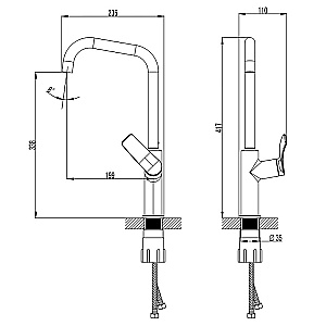 Смеситель для кухни Azario ABILITY AZ-VQR568073C хром купить в интернет-магазине сантехники Sanbest