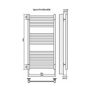 Полотенцесушитель электрический Terminus Грета П14 500x1060 левый/правый купить в интернет-магазине сантехники Sanbest