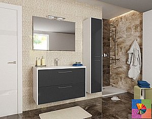 Тумба с раковиной Эстет Vegas 100 любой цвет тумбы и раковины с блестками под заказ для ванной в интернет-магазине Sanbest