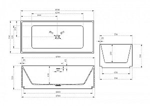 Ванна Abber Stein AS9602 170x75 купить в интернет-магазине Sanbest