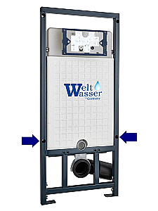 Унитаз подвесной WeltWasser WW GELBACH 10000012047 с крышкой микролифт, безободковый, смыв торнадо, в комплекте с инсталяцией, серый матовый купить в интернет-магазине Sanbest