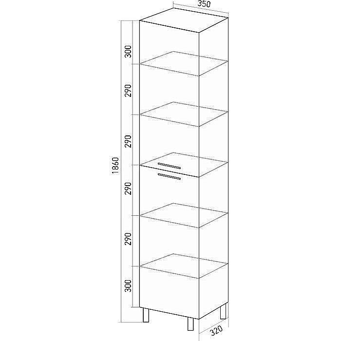 Пенал Mixline Сура 539807 35 белый/графит для ванной в интернет-магазине сантехники Sanbest