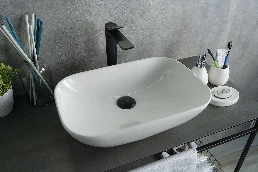 Раковина накладная Gid Geometrico 51 N9447 51157 белая купить в интернет-магазине Sanbest