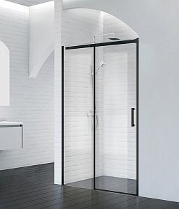 Душевая дверь BelBagno ACQUA BF-1 130 прозрачная/черный купить в интернет-магазине Sanbest