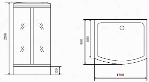 Душевая кабина Timo T 1115 120x90 купить в интернет-магазине Sanbest