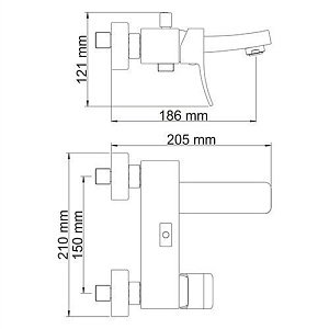 Смеситель для ванны WasserKRAFT 1061WHITE купить в интернет-магазине сантехники Sanbest