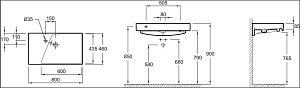 Раковина Jacob Delafon RYTHMIC 80 EXO112-00 белая купить в интернет-магазине Sanbest