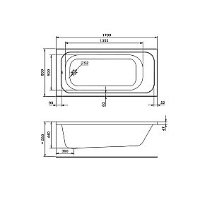 Ванна акриловая Santek Ламма 170х80 1.WH50.1.763 белая купить в интернет-магазине Sanbest