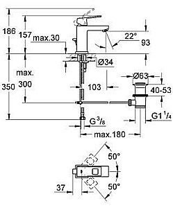 Смеситель для раковины Grohe Eurocube 23127 00E купить в интернет-магазине сантехники Sanbest