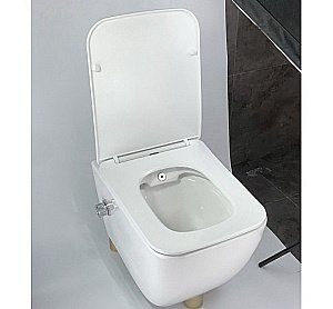 Унитаз подвесной Esbano LEON WB ESWBLEONW безободковый, с крышкой микролифт, белый купить в интернет-магазине Sanbest