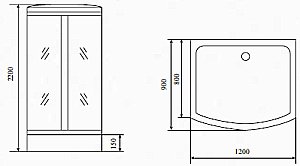 Душевая кабина Timo Standart T 1115 120x90 купить в интернет-магазине Sanbest