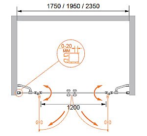 Душевая дверь Cezares ELENA-B-22-240-C-Cr стекло прозрачное/профиль хром купить в интернет-магазине Sanbest