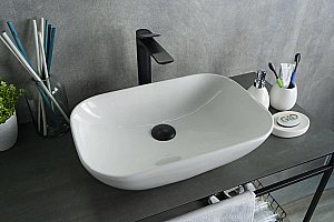 Раковина накладная Gid Geometrico 51 N9447 51157 белая купить в интернет-магазине Sanbest