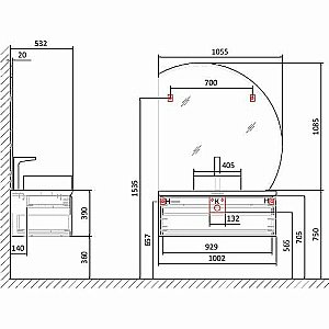 Тумба с раковиной Jorno Solis new 100 белая для ванной в интернет-магазине Sanbest