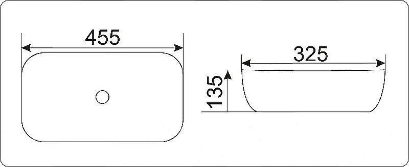 Раковина накладная CeramaLux NC 45,5 D1333H009 серебро купить в интернет-магазине Sanbest