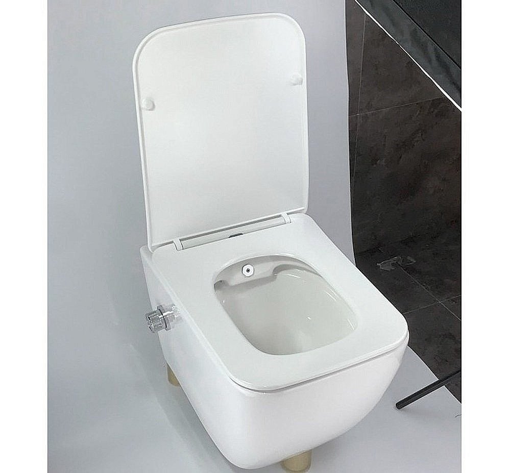 Унитаз подвесной Esbano LEON WB ESWBLEONW безободковый, с крышкой микролифт, белый купить в интернет-магазине Sanbest