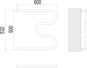 Полотенцесушитель водяной Terminus М-обр AISI 32х2 500х600 купить в интернет-магазине сантехники Sanbest