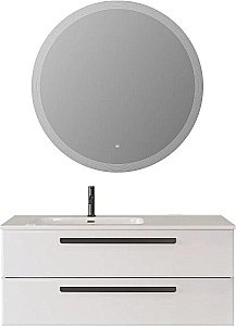 Тумба с раковиной Cezares ECO-CER-N 120 ECO-CER-N-1200-2C-SO-BL белая глянцевая левая/правая для ванной в интернет-магазине Sanbest