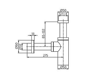 Сифон для раковины Ideal Standard Venice A3488AA купить в интернет-магазине сантехники Sanbest