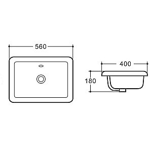 Раковина встраиваемая Art&Max 56 AM6280 белая купить в интернет-магазине Sanbest