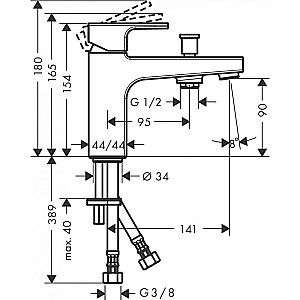 Смеситель для ванны Hansgrohe Monotrou Vernis Shape 71464000 купить в интернет-магазине сантехники Sanbest