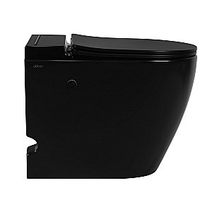 Унитаз напольный Abber Bequem AC1115PMB черный матовый, безободковый, с крышкой микролифт купить в интернет-магазине Sanbest