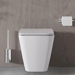 Унитаз подвесной с инсталляцией Agger ATI04100+APB144 белый, с крышкой микролифт, безободковый, с черной матовой кнопкой купить в интернет-магазине Sanbest