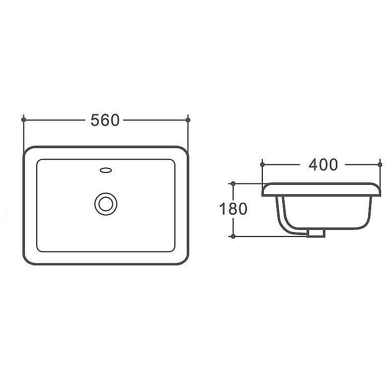 Раковина встраиваемая Art&Max 56 AM6280 белая купить в интернет-магазине Sanbest