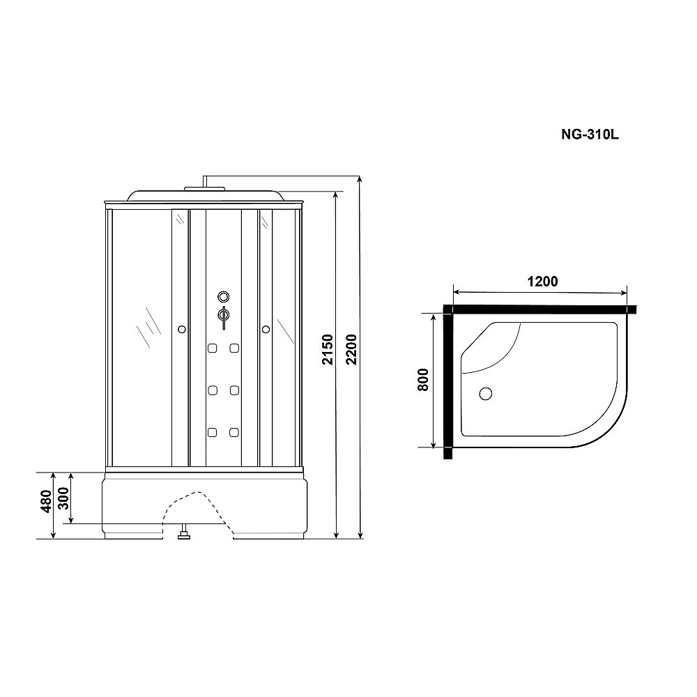 Душевая кабина Niagara Ultra NG-310-01L/R 120х80 купить в интернет-магазине Sanbest