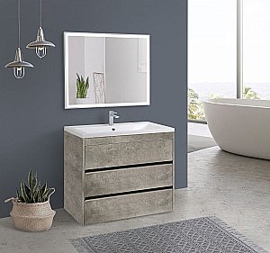 Тумба с раковиной Art&Max Family 58 Цемент 3 ящика для ванной в интернет-магазине Sanbest