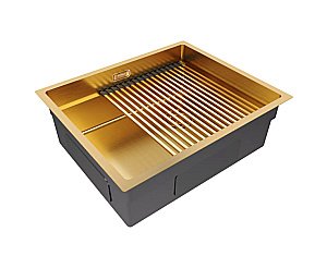 Кухонная мойка Paulmark NEXT-PRO 58 PM705845-BG брашированное золото купить в интернет-магазине сантехники Sanbest