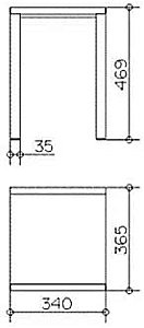 Табурет KEUCO ELEGANCE 11682010068 хром/шпон грецкого ореха купить в интернет-магазине сантехники Sanbest