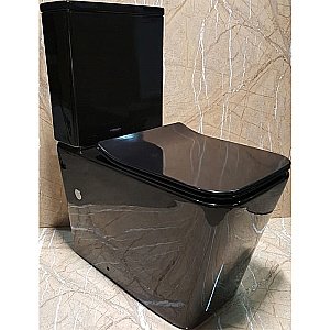 Унитаз напольный Ceramalux NS-2170-18 черный, безободковый, с бачком, с крышкой микролифт купить в интернет-магазине Sanbest